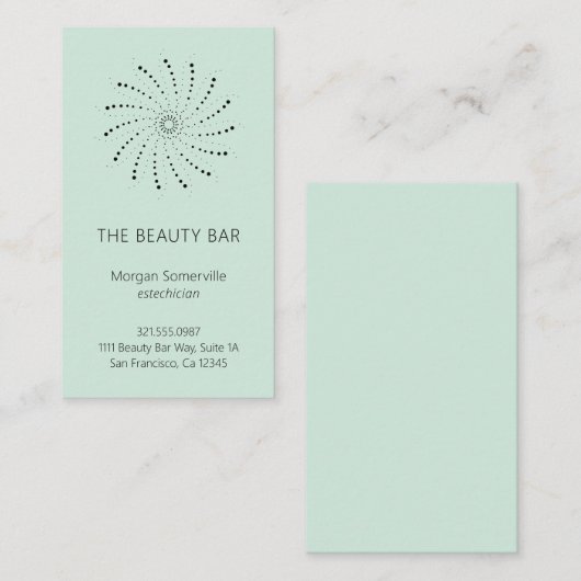 Elegant Zeevrucht Groen Abstract Bloemmodern Visitekaartje (Voorkant / Achterkant)