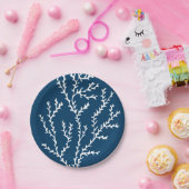 Elegant zeewierpatroon - Ocean Theme - Blauwgroen  Papieren Bordje (Feest)