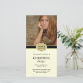 Elegant zegel Afstuderen aankondiging fotokaart (Staand voorkant)