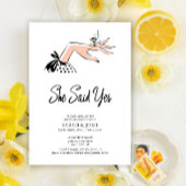 Elegant zei ze ja kalligrafie script Verloving Kaart