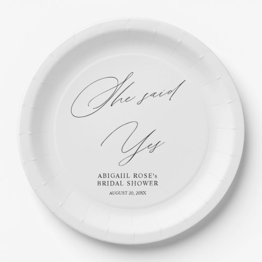 Elegant zei ze ja Vrijgezellenfeest Papieren Bordje (Voorkant)