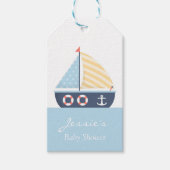 Elegant zeilboot Nautisch Baby shower Cadeaulabel (Voorkant)