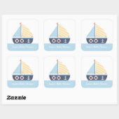 Elegant zeilboot Nautisch Baby shower Vierkante Sticker (Vel)