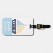 Elegant zeilboot Nautisch thema jongens Bagagelabel (Voorkant horizontaal)