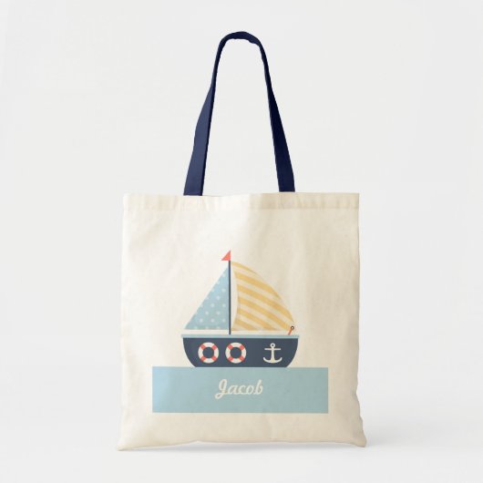 Elegant zeilboot Nautisch thema jongens Tote Bag (Voorkant)