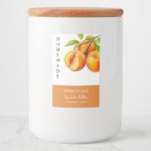 Elegant Zelfgemaakt Abrikozenjam Label Voedselcontainer Etiket (Voorkant)