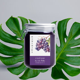 Elegant Zelfgemaakt druivenjam Label Voedselcontainer Etiket