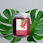 Elegant Zelfgemaakt Strawberry Jam Label Voedselcontainer Etiket