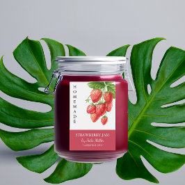 Elegant Zelfgemaakt Strawberry Jam Label Voedselcontainer Etiket