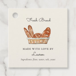 Elegant zelfgemaakt vers brood bedankjes labels