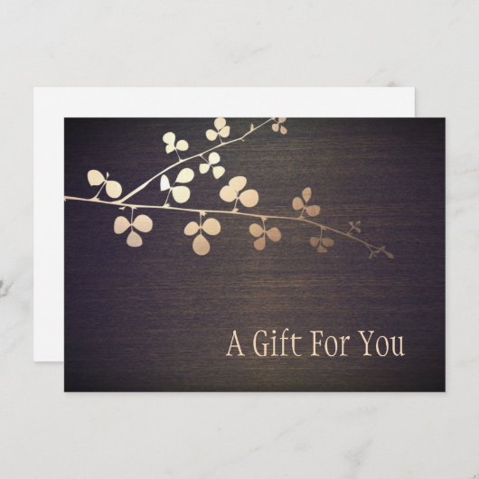Elegant Zen Gold Branch Spa Cadeaubon (Voorkant / Achterkant)