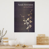 Elegant Zen Gold Branch Wood Natuur Poster (Keuken)