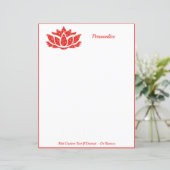 Elegant Zen Lotus Flower Yoga Meditation Red Parel (Staand voorkant)