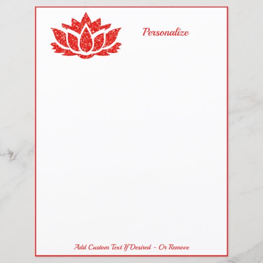 Elegant Zen Lotus Flower Yoga Meditation Red Parel (Voorkant)
