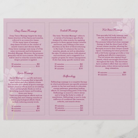 Elegant Zen Lotus Tri Fold Business Brochures (Achterkant)