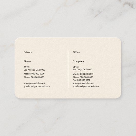 Elegant Zen Visitekaartje (Achterkant)