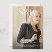 Elegant ZESTIG Foto 60ste Verjaardagsfeest Kaart (Voorkant)