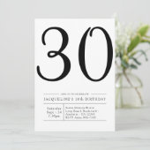 Elegant zeventig 30e verjaardag Eenvoudig feest Kaart (Staand voorkant)