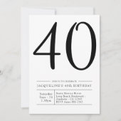 Elegant zeventig 40e verjaardag Eenvoudig feest Kaart (Voorkant)