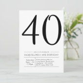Elegant zeventig 40e verjaardag Eenvoudig feest Kaart (Staand voorkant)