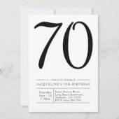 Elegant zeventig 70ste verjaardag Eenvoudig feest Kaart (Voorkant)