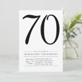 Elegant zeventig 70ste verjaardag Eenvoudig feest Kaart (Staand voorkant)