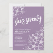 Elegant zeventig Paarse 70ste verjaardagsfeestje Kaart (Voorkant)