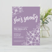Elegant zeventig Paarse 70ste verjaardagsfeestje Kaart (Staand voorkant)