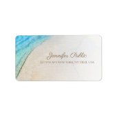 Elegant Ziekenband Waves Modern Script Address Etiket (Voorkant)