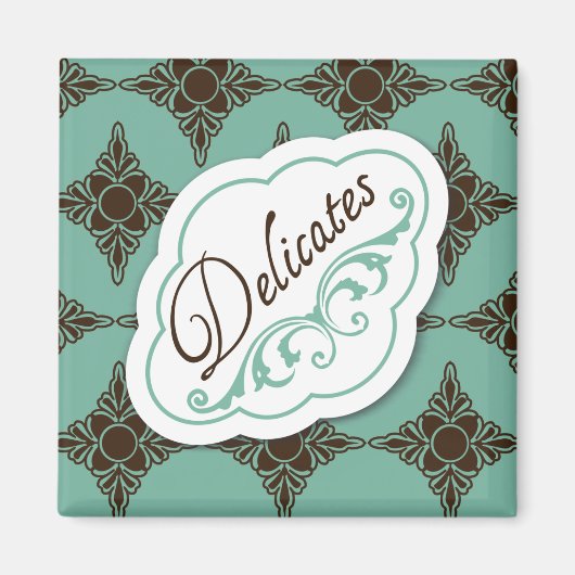 Elegant ziet "Delicates" waslabel Magnet (Voorkant)