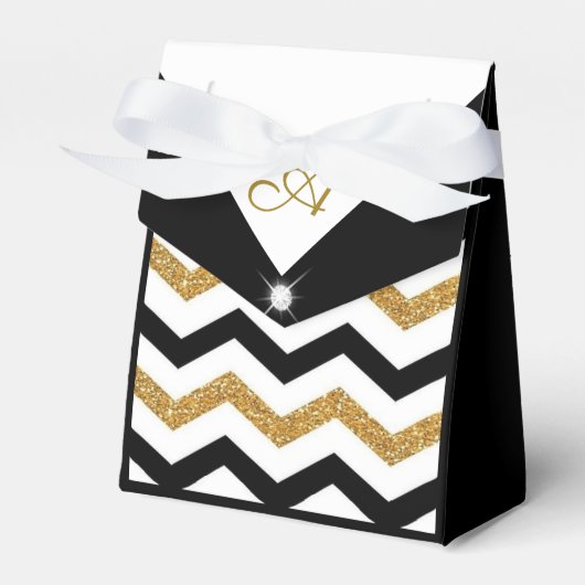 Elegant Zig Zag Pattern Bedankdoosjes (Voorkant Zijde)