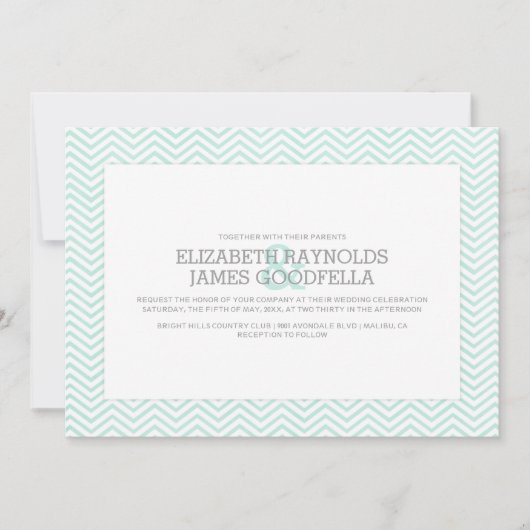 Elegant Zigzag Wedding Invitting Kaart (Voorkant)