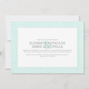 Elegant Zigzag Wedding Invitting Kaart