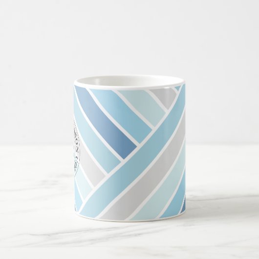 Elegant zijn & haar monogram gestreepte Mokken (Center)