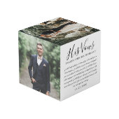 Elegant Zijn & Hers Wedding Vows Foto Keepslag Kubus (Achter hoekig)