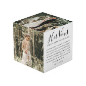 Elegant Zijn & Hers Wedding Vows Foto Keepslag Kubus (Voorkant hoekig)