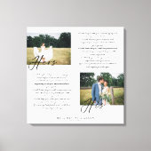 Elegant Zijn & Hers Wedding Vows Minimaal Twee Fot Canvas Afdruk (Voorkant)