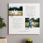 Elegant Zijn & Hers Wedding Vows Minimaal Twee Fot Canvas Afdruk<br><div class="desc">Passen getrouwd Meneer & mevrouw zijn en haar trouwdag geloften & foto keepsake canvas afdrukken om altijd uw speciale dag en uw liefde en belofte aan elkaar te herinneren. Deze elegante bruiloft dag keepsake canvas print beschikt over een eenvoudige minimale twee foto lay-out om uw eigen speciale trouwdag foto's weer...</div>