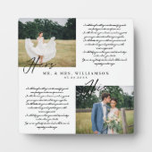 Elegant Zijn & Hers Wedding Vows Minimaal Twee Fot Fotoplaat (Voorkant)