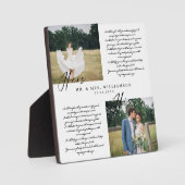Elegant Zijn & Hers Wedding Vows Minimaal Twee Fot Fotoplaat (Voorkant)