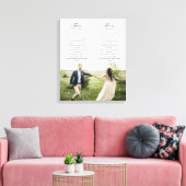 Elegant Zijn & Hers Wedding Vows Minimale Foto Canvas Afdruk (Insitu (Woonkamer))