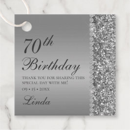 Elegant Zilver 70e Verjaardag Dank u Bedankjes Labels