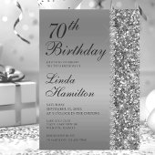 Elegant Zilver 70ste Verjaardag Kaart