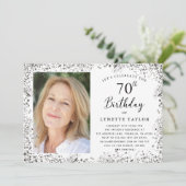 Elegant Zilver 70ste Verjaardag Kaart (Staand voorkant)