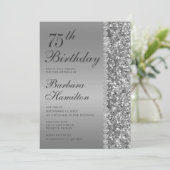 Elegant Zilver 75ste Verjaardag Kaart (Staand voorkant)