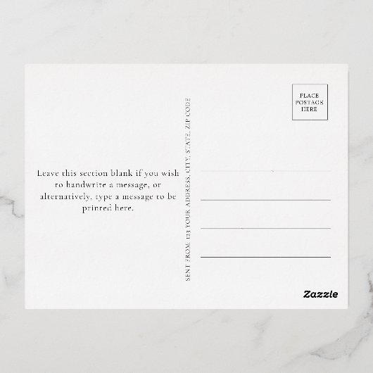Elegant zilver Bewaar de datum Folie Uitnodiging Briefkaart (Achterkant)