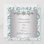 Elegant Zilver Blauw All Occasion Party Uitnodigin Kaart (Achterkant)