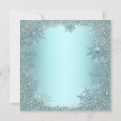 Elegant Zilver Blauwgroen Blauw Sneeuwvlok Kerstfe Kaart (Achterkant)