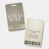 ELEGANT ZILVER BLEEK GOUD VIP EVENEMENTENTOEGANGS BADGE (Voor- en achterkant)