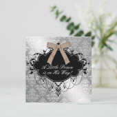 Elegant Zilver Bruin Prins Baby Boy Douche Kaart (Staand voorkant)